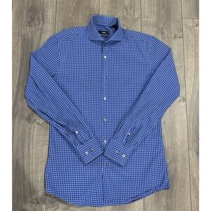 Hugo Boss Mens Shirt 39 15 1/2 Slim Fit Button Down Long Sleeve Casual Blue.